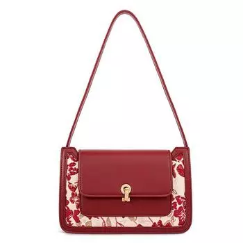 New Chinese Style Small Square Bag Embroider Red Paragraph C