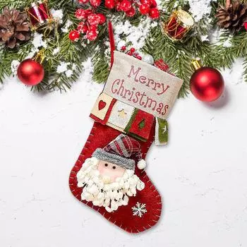 New Christmas cartoon three-dimensional decoration Christmas socks gift bag candy gift bag creative pendant