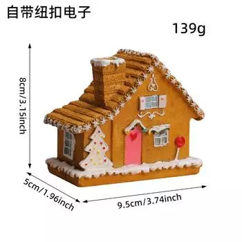 New Christmas Resin Small House Micro Landscape LED Glowing House Christmas House Tabletop Ornament Christmas Decoration