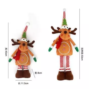 New Christmas Retractable Doll Christmas Elk Doll Home Decoration Doll Christmas Ornament Window Ornament