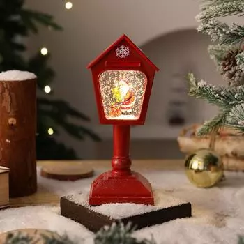 New Christmas retro mailbox modeling desk lamp Santa luminous music water lamp decorative desktop ornament