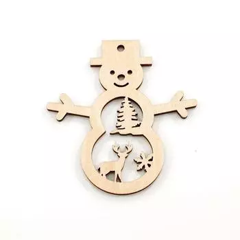 New Christmas Wooden Pendant White Embryo DIY Children s Handmade Decoration Wooden Christmas Decoration