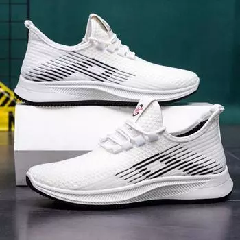 New Classic Men s Shoes Mesh Breathable and Comfortable Soft Bottom Casual Shoes Lightweight and Durable Sports Shoes sneakers 39 белый