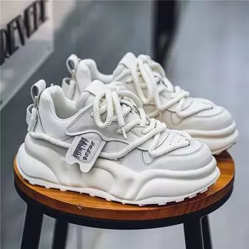 New Classic Men s Shoes Trendy Versatile Casual Shoes Comfortable and Durable Thick soled Height Increasing Running Shoes 39 белый