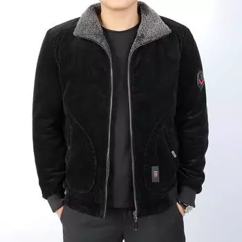 Новое пальто мужское зимнее из утолщенного бархата свободного покроя вельветовая куртка с лацканами M