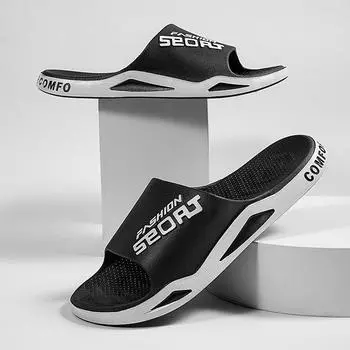New cool slippers men wear outside in summer thick bottom non-slip home indoor leisure bathroom bathing male students cool slippers 36/37