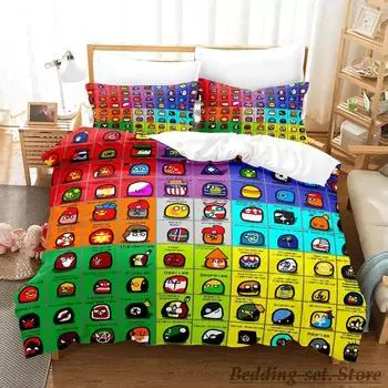 New Countryball Polandballs Bedding Set Single Twin Full Queen King Size Bed Set Aldult Boys Bedroom Duvetcover Sets Anime EU single(135x200cm)