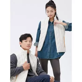 Новая пара осенне-зимних хлопковых жилетов для спорта и отдыха для мужчин и женщин, одинаковые безрукавки, теплые жилеты с воротником-стойкой, куртка M