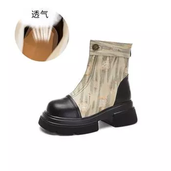 New cowboy boots 2025 autumn leather Martin boots women s old and dilapidated short boots women s casual thick heel versatile women s boots 35