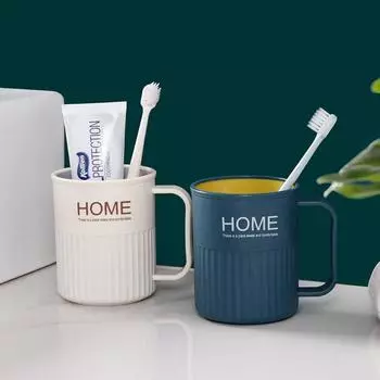 New Creative Color Contrasting Makeup Cup, Household Brushing and Rinsing Cup, Plastic Double Color Thickened Couple Set 401-500ml
