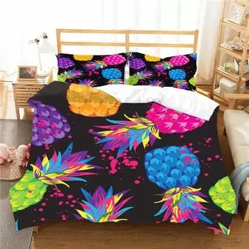 New Creative Cute Pattern 3D Printed Cover Set Twin Full Queen King Size Bedding Set Bed Linens Bedclothes for Young K131 EU single(135x200cm)
