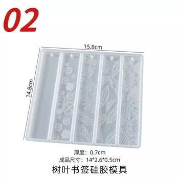 New Creative DIY Crystal Epoxy Resin Mold Leaves Cat s Claw Love Flower Rectangular Full Page Bookmark Silicone Mould Home Molds светло-зеленый