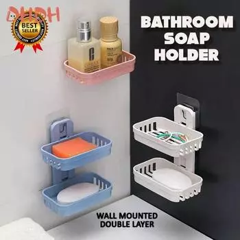 New Creative Drain Rack Wall Hanging Multifunctional Soap Box High Quality PP Soap Rack Soap Container Punch-free Athroom Rack