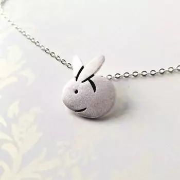 New Creative Female Beautiful 925 Sterling Silver Jewelry Personality Brushed Zodiac Rabbit Pendant Necklaces Xl186
