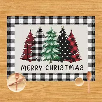 New Cross-border Christmas Table Runner Linen Printing Festive Decoration Dining Table Air Atmosphere Christmas Decorations