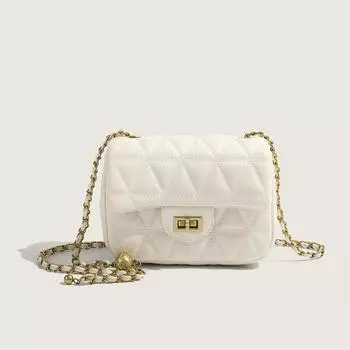 New Crossbody Bag Summer Fashionable and Versatile Small Gold Ball Diamond Chain Small Square Bag