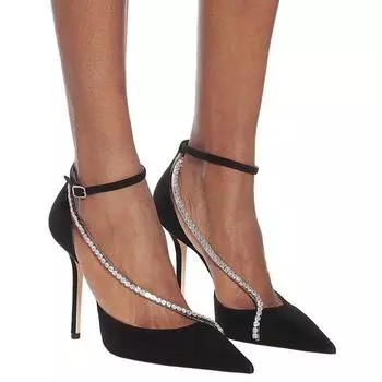 Новые туфли-лодочки с острым носком и кристаллами, женские туфли на высоком каблуке со стразами, женские сексуальные модные женские босоножки Bling Bling Mujer 40