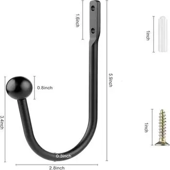 New Curtain Holdbacks with Screws for Living Room Bedroom Bathroom, Black