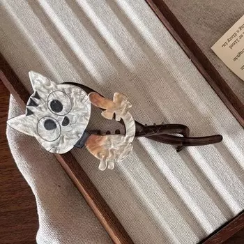 New Cute Acrylic Cats Hair Claw for Women Girls Sweet Cartoon Large Shark Clip Hair Claw Hair Styling Accessoires