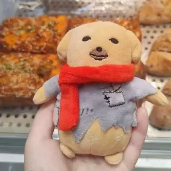 New Cute Dipping Sauce Dog Plush Doll Korean Dog Soft Plush Doll Stuffed Animal Original Funny Pendants Gifts for Girls Decor about 10cm