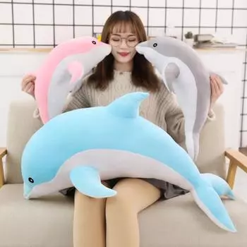 New Cute Dolphin Doll Plush Toy Pillow Holiday Gift 30cm
