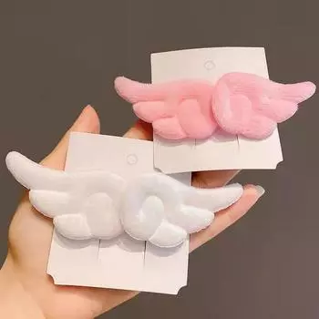 Новая милая плюшевая заколка для волос в виде крыльев супер ангела для женщин, девочек, заколки-автоматы, зажим для волос, головной убор, детская мультяшная заколка для волос, аксессуары 7cm