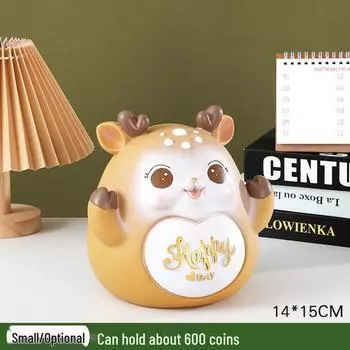 New Deer Cartoon Large Piggy Bank: Net Red Savings Bank for Girls, Kids Gift Deposit Only