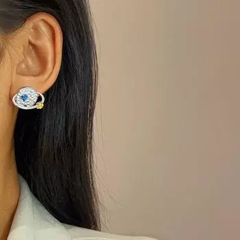 New design planet earrings fashion crystal zircon love earrings ladies holiday party jewelry gifts