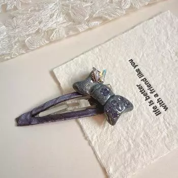 New Design Sweet Bow Hair Clip, Cute Resin Crystal Bangs Barrettes for Girls & Women, Heartwarming Hairpins for Flyaways