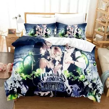 New Diabolik Lovers Bedding Set Single Twin Full Queen King Size Bed Set Adult Kid Bedroom Duvet cover Sets Anime Bed Sheet Set EU Single 135x200cm