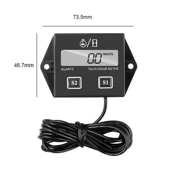 New Digital Engine Tachometer Hour Meter Instrument Induction Tachometer Display for Motorcycle Engine Chainsaw Bicycle Boat чёрный