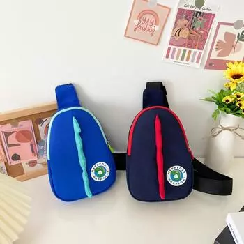 New dinosaur children s breast bag, personalized travel boys and girls messenger bag, foreign style versatile children s bag красный