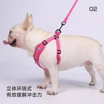New Dogs Chest Strap Integrated Light Burden Reduction Dog Walking Rope Can Hang Dog Tag Highlight Reflective Pet Leash XS озеро синий