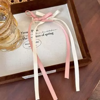 New Double Layer Bow Hair Clips Fashion Long Ribbon Hairpins Girls Sweet Colorful Barrettes Headband for Women Hair Accessories