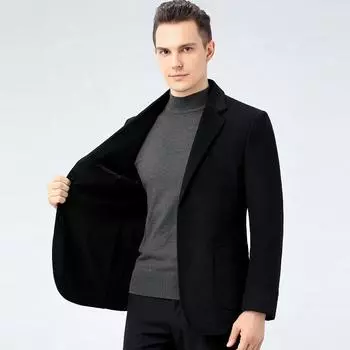 Новое двухстороннее шерстяное пальто осенне-зимнее деловое шерстяное теплое модное пальто для мужчин среднего возраста 170