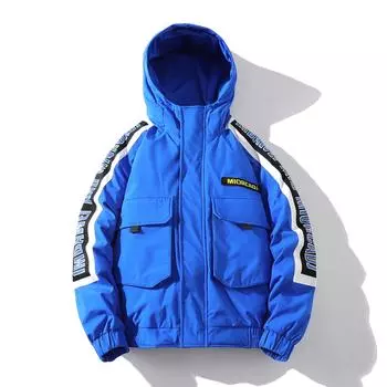 Новая мужская куртка-пуховик с капюшоном, белая куртка на утином пуху M чёрный