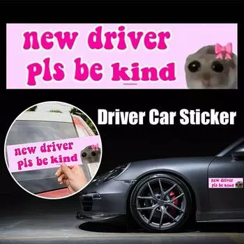 New Driver Pls Be Kind Nice Driver Car Sticker Bumper And Funny Adhesive Driver Sticker Learner Sticker Sticker Magent Self D2L5