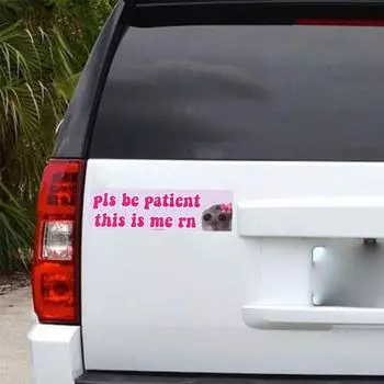 New Driver Pls Be Nice Car Sticker Bumper Sticker And Sticker Funny Self Adhesive Driver Learner Magent Waterproof Sticker