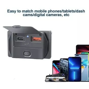 New Dual USB Car Charger Socket 12V/24V PD QC3.0 Charging Outlet Power Adapter for Motorcycle Camper Truck ATV Boat Car RV