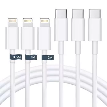New Edition MFI iPhone Charging Cable Lightning Cable 3 Pieces 20W PD Compatible Type C to Lightning Cable iPhone Charging Cable Fast Charging High
