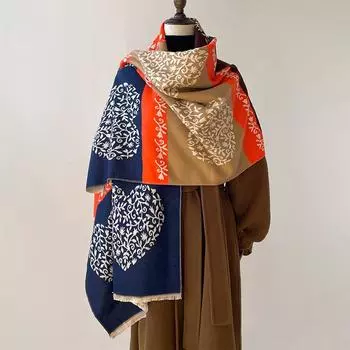 НОВЫЙ Элегантный женский жаккардовый пашмина Осень Зима Толстый Теплый Двусторонний Кисточка Шаль Защита от холода Ветрозащитный Плед Шарф