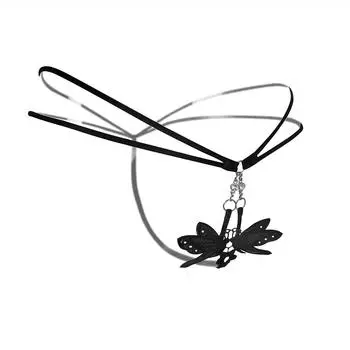 Новое вышитое нижнее белье с низкой посадкой и металлической пряжкой, секс-стринги с перспективой, одежда для молодых женщин Average size 80-60 kg