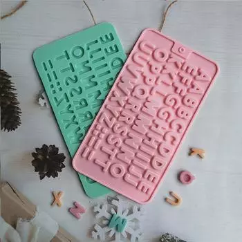 New English Alphabet Letter Chocolate Silicone Mold Alphabet Cookie Candy Cake Mold Baking Cake Decorating Tool синий