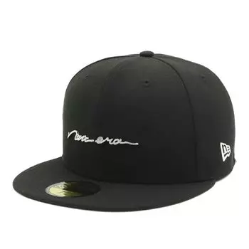 New Era 59FIFTY Cap 7 Handwritten Metal ONSPOTZ and Flat Deep BB UV Protection for Trendy Functional Small Size (14699759, NER36C8548), Black, 1/8