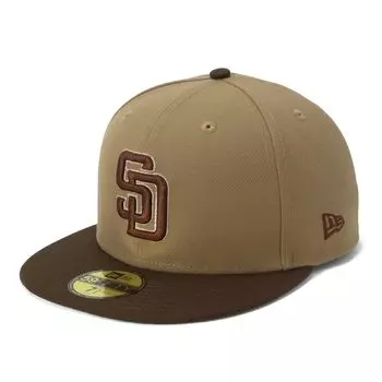 New Era 59FIFTY Cap by MLB San Diego SD Under Exclusive to and Flat Summer Sun UV Stylish Various Styles (70900053, NER35C4807) Padres, Khaki/Walnut