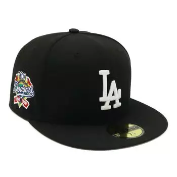 New Era 59FIFTY Cap featuring Shohei Ohtani of the MLB Los Angeles Dodgers in LA Black with a side patch and under This ONSPOTZ exclusive cap is