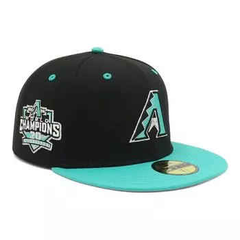 New Era 59FIFTY Cap MLB Arizona Diamondbacks ARI 7 Side Under ONSPOTZ and Side Straight Flat UV Protection (14562016, NER35C0391) Black/Teal, 5/8
