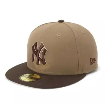 New Era 59FIFTY Cap MLB New York Yankees NY Beige Under Exclusive to and 5950 Straight Flat Deep BB UV Trendy Functional Hat (70900050, NER35C4807)