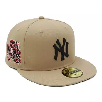 New Era 59FIFTY Cap MLB New York Yankees NY Camel Beige Side Patch Under Exclusive to and Gokyu Fifty 5950 Side Patch Straight Flat Visor Deep Gill