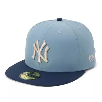 New Era 59FIFTY Cap MLB New York NY Sax Vintage Nylon Exclusive to and Straight Flat Stylish Streetwear Travel Sun Gift Idea (14693453, NER36C0545)